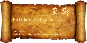 Reitter Szilvia névjegykártya